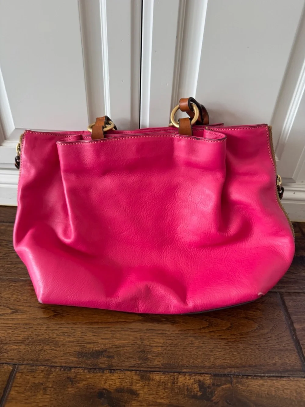 Dooney & Bourke Pink Leather Shoulder Bag - Picture 6 of 8